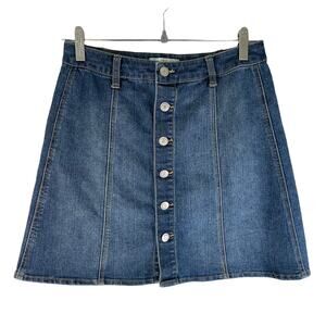 Love, Fire Womens Button Denim Jean Mini Skirt Medium Wash Size 4